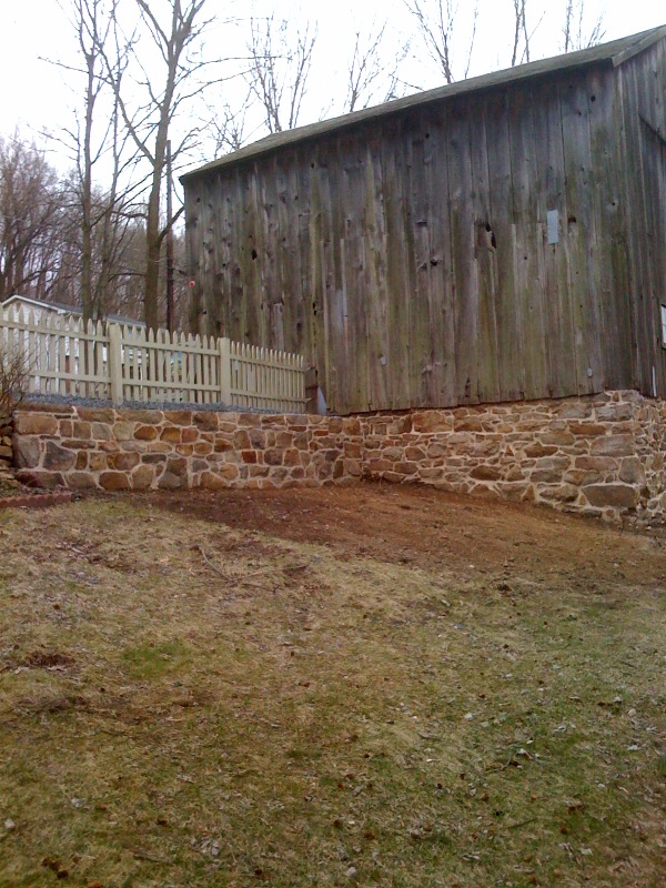 stone foundation for barn by Doc Miller